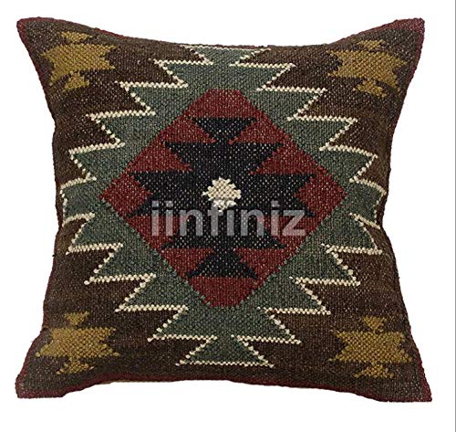 Taie d'oreiller en laine de jute pour salon bohème chic