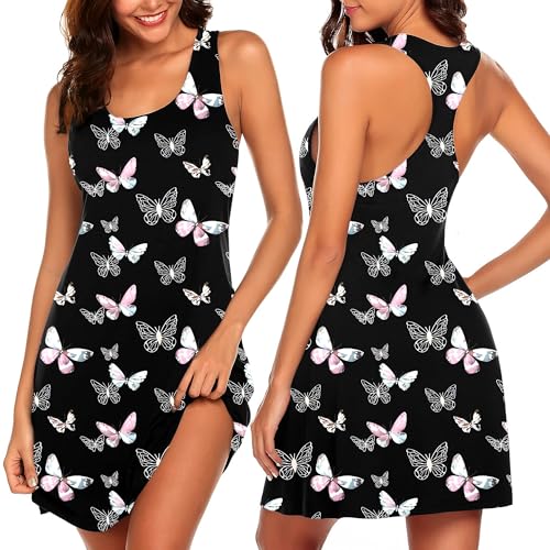 Image of Avidlove Sleepwear for Women Tank Nightgown Chemise Racerback Sleeveless Sleep Dress