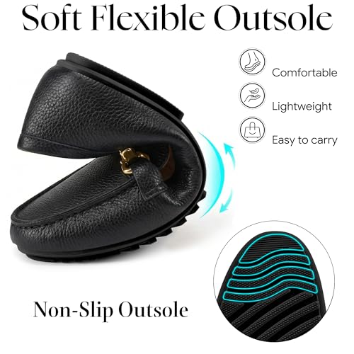 Image of HARENCE Loafers for Women Comfortable Slip On Business Work Flats Shoes Casual Driving Moccasins Penny Loafer