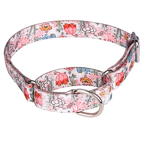 Pimaodog Heavy Duty Nylon Dog Collar, Adjustable Martingale Dog Collar For Walking Training Boy And Girl Dogs Medium Large Dogs (M:36-45Cm, White) #TOP4