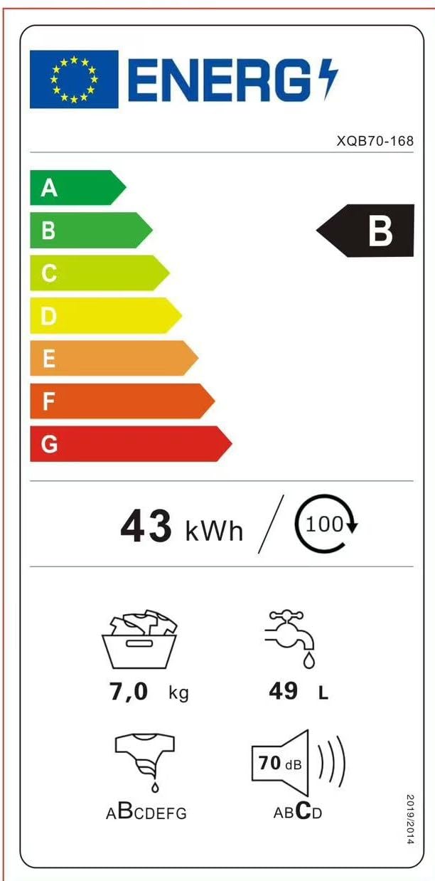 ROVSUN Lavadora de carga superior de 7 kg, lavadora de carga superior pequeña con 8 programas de lavado y 5 niveles de agua, temporizador de 24H, 60-70 dB, lavadora pequeña de 51 × 47 × 87 cm (7 kg)