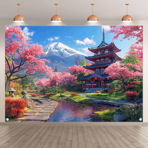 Fondo fotográfico tela 7x5ft Flores cerezo japonesa miniatura 2