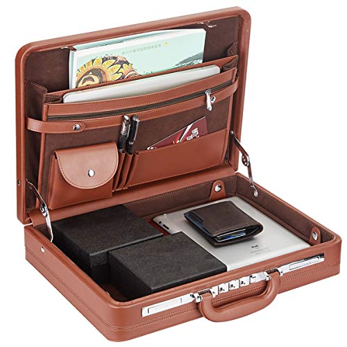Image of Briefcase Hard Attachment Briefcase for Men & Women /Thin Hardside Laptop Case with Combo Lock