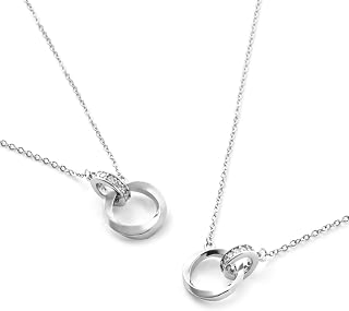 [Nicoiro] ペアネックレス【NOPN1】 S925製 (シンプルな刻印なしタイプ-シルバー×シルバー,S925製) | ペアルック,カップル,お揃い,ネックレス,プレゼント