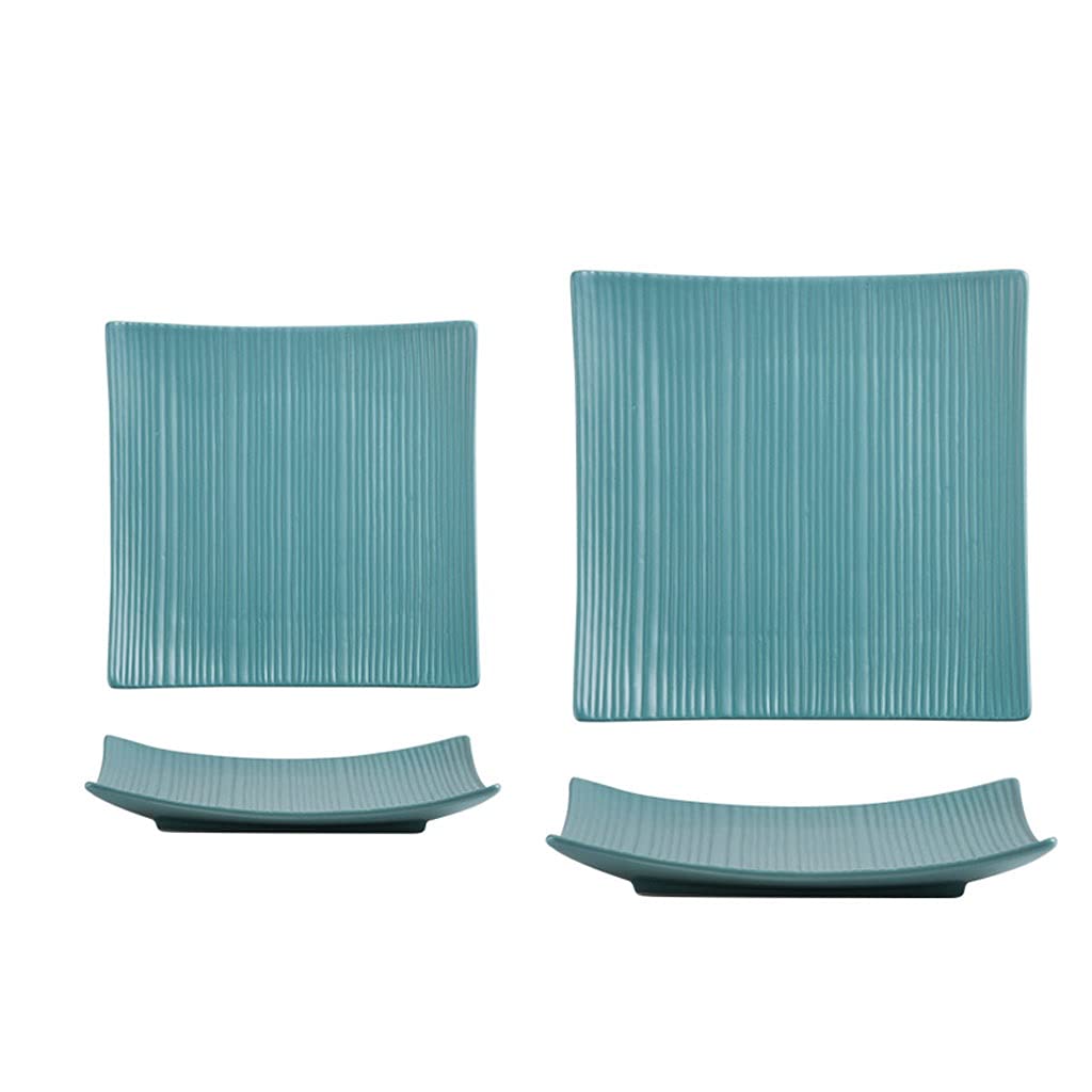 Płyty naczyń 2-częściowe płyty obiadowe 8 cali Ceramic Square Sushi Dishes do Sałatka Stek Makaron i przystawkę serwowania Plates Restauracja, Kolacja rodzinna i impreza .Domowa płyta jadalna