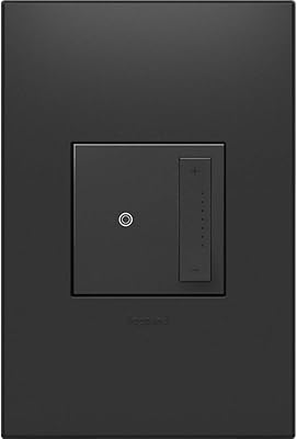 Legrand adorne sofTap Tru-Universal Dimmer Switch, 700W (Incandescent, Halogen, MLV, Fluorescent, ELV, CFL, LED), Graphite Finish, Wall Plate Included, ADTP703TUG4