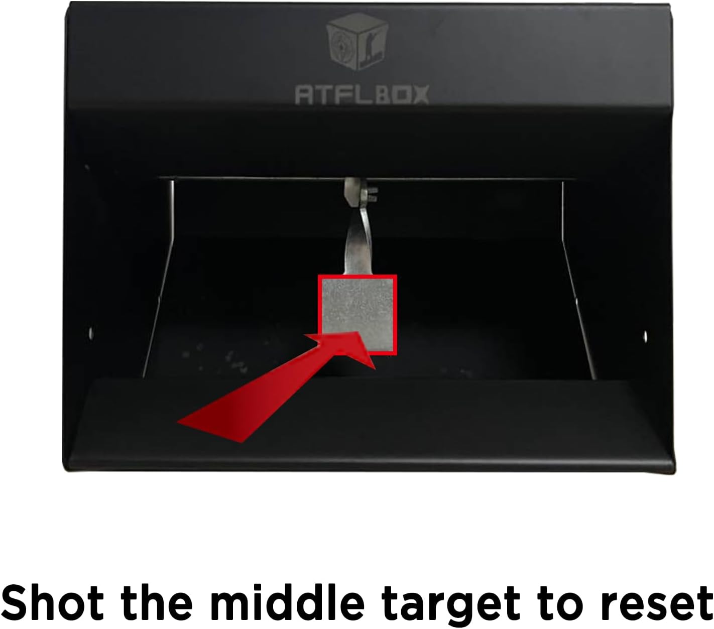 Atflbox Pellet Gun Target Trap Resets with Center Shot, Metal Airgun Rifle Bullet Trap Shooting Target for Backyard, Outdoor, Indoor