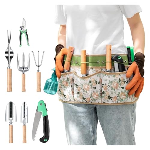 Juego De Herramientas De Jardinería De 10 Piezas con Organizador De Herramientas Ajustable