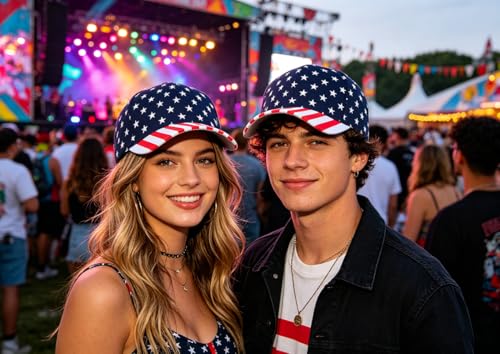 Image of FGSS Patriotic Baseball-Caps USA-Flag Hat Unisex 4th-July Baseball Hat