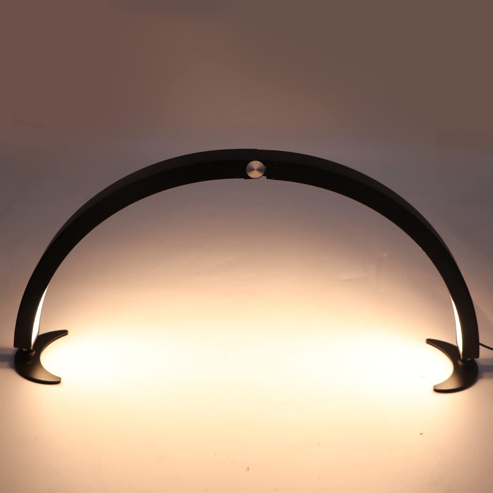 Pomya Half Moon Light for Nails, 28 Inch Foldable 3200Kâ€‘5600K Dimmable LED Half Moon Desk Lamp with Remote Control, 40W 2000LM Lighting Lamp for Beauty Lash Extension Manicure Tattoo