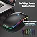 TECKNET Kabellose Bluetooth Maus (Bluetooth 5.1 + 2,4 GHz USB), Wiederaufladbare RGB Dual Mode Maus Kabellos, 1600 DPI Optische Abtastung Funkmaus für Laptops, iPads, Desktops und Macs, Schwarz