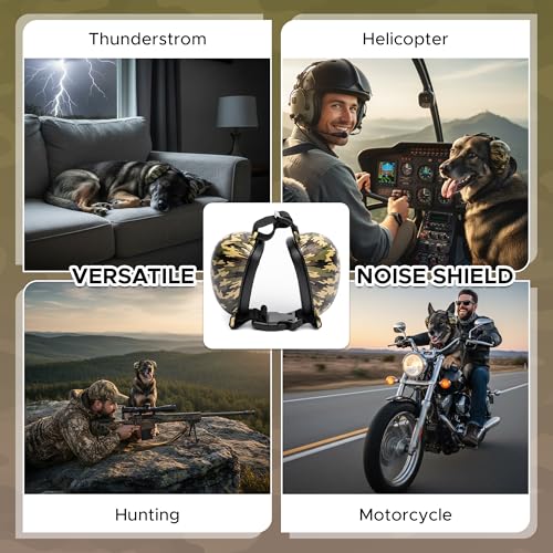ARpaw Gehörschutz für Hunde – 28 dB Lärmschutz Ohrenschützer – Noise Cancelling Ear Muffs gegen Feuerwerk & Laute Geräusche (L)