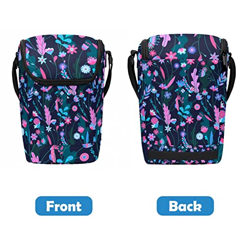 Lonchera grande floral contra derrames con correa ajustable para el hombro 5