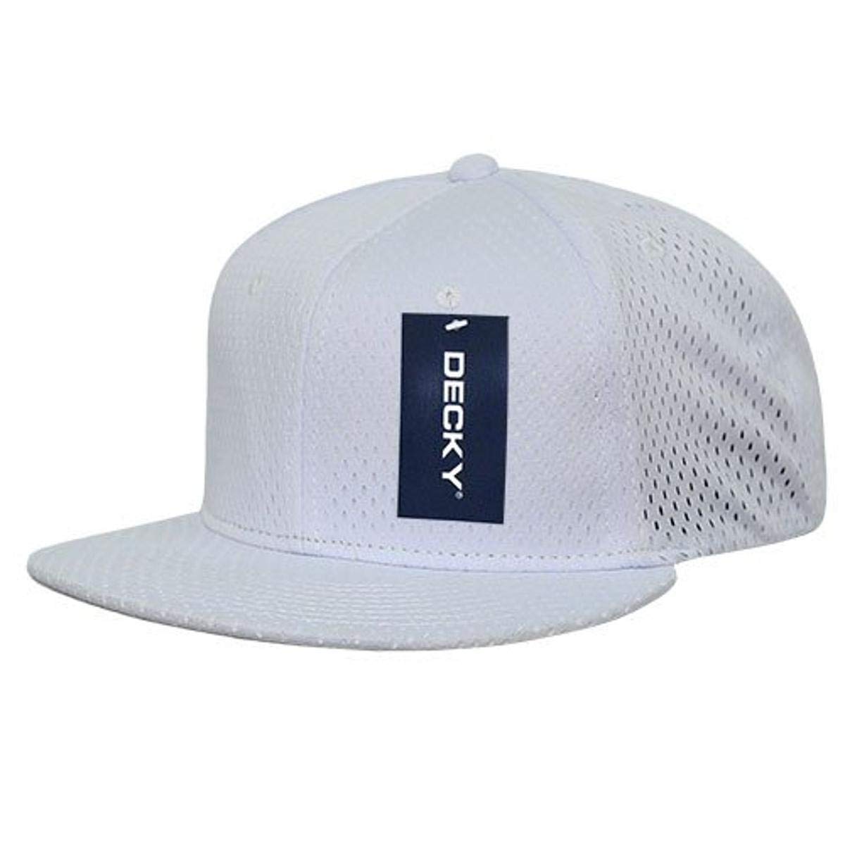 DECKY1128-WHT Mesh Jersey Flat Bill Snapbacks, White