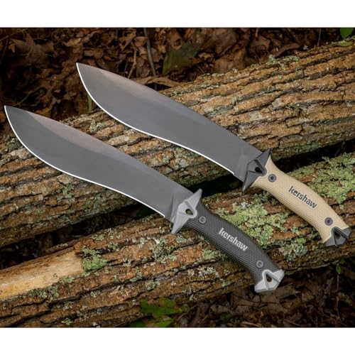 Kershaw Camp 10 Machete, faca de lâmina fixa, lâmina de aço de ferramenta de carbono 65Mn de 25,4 cm