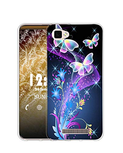 Sunrive Funda Compatible con ZTE Blade A612/A610, Silicona Slim Fit Gel Transparente Carcasa Case Bumper de Impactos y Anti-Arañazos Espalda Cover(Q Mariposa 2)