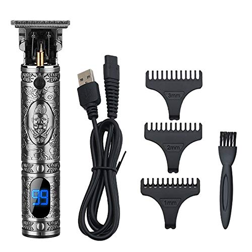 Máquina de cortar cabelo para homens, Tela de LED profissional sem fio Kits de higiene recarregáveis