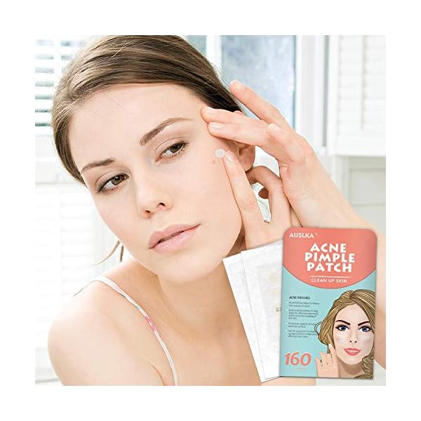 AUSLKA-160-PatchBlemish-Pimple-Patches-Zit-Stickers-Blemish-Spot-Patch-Hydrocolloid-Blemish-Dots-for-Face AUSLKA (160 Patch) Acne Pimple Patches, Zit Stickers, Blemish Spot Patch, Hydrocolloid Acne Pimple Patch for Face Zit…