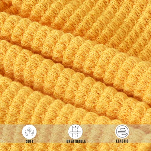 Unutiylo Newborn Baby Girl Clothes Infant Knit Outfits Tunic Dress Tops And Panty Pants Set Nb Girls Clothing Set Short Sleeve Playwear Baby Girl Spring Summer Shorts Outfits Yellow #TOP4