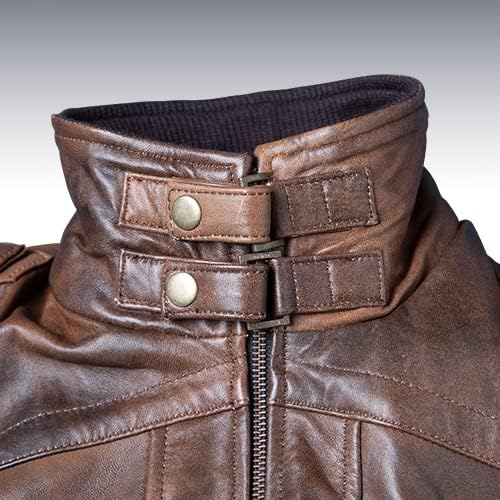 Image of TLC's Mens Leather Bomber Jacket | Durable Lambskin Leather Bomber Jacket Men with Removable Hood