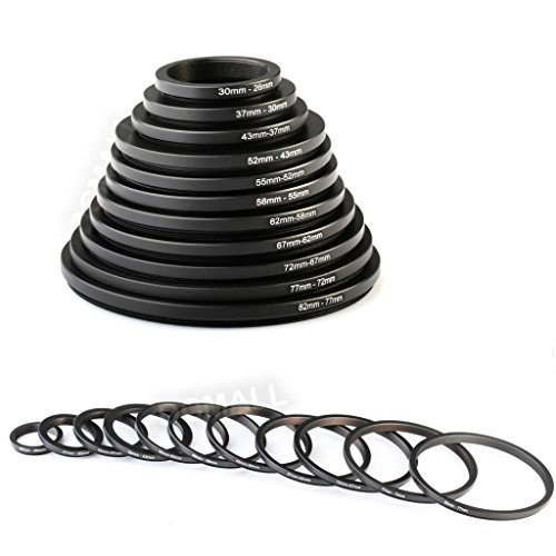 K&F Concept SKU0801 11 Pieces Metal Step Down Filter Adapter Rings Set, For Large Size Lens Add Small Size Filter 67-62Mm 72-67Mm 77-72Mm 82-77Mm For Camera Lens thumb #3
