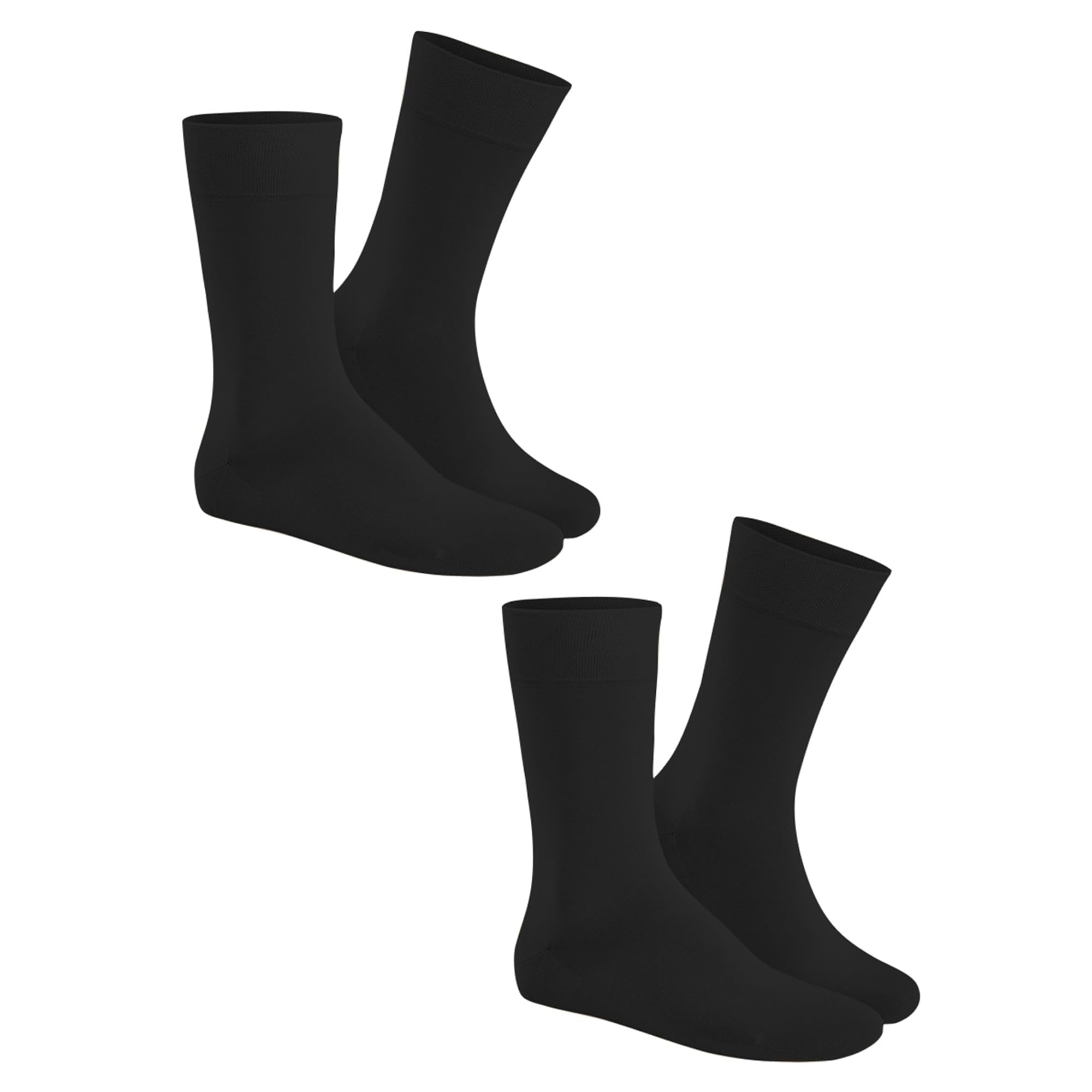 Hudson Men's Socks Only 2-Pack Pressure-free Waistband, Black 0005, 43-46