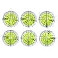 6Pcs/Set Bubble Level Bullseye Spirit Levels 32x7mm Degree Marked Surface Bubble Spirit Level Inclinometers for Camera Tripod Furniture Frame Level Measuring Instrument Layout Tool