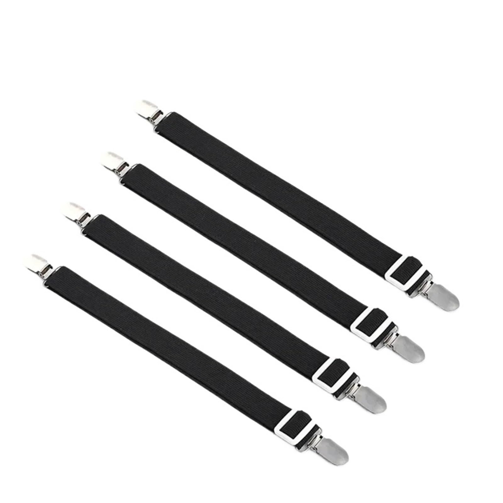 SDIUAKBV Bed Sheet Grippers Belt 12 Clips Elastic Bed Sheet Grippers Belt Fastener Non-Slip Strap Mattress Clip Fasteners Cover Blankets Organize Gadget For the bedroom(2 Heads -Black)