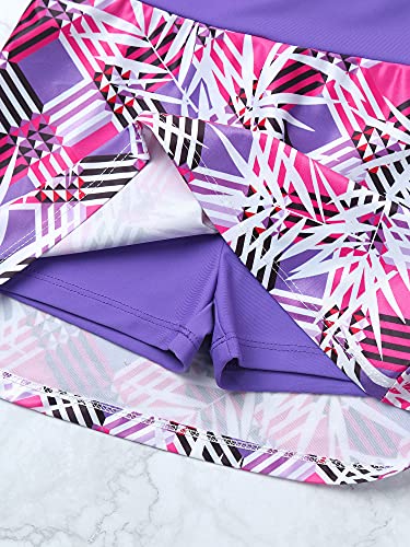 Yeahdor Kids Girls 2 Pieces Tennis Golf Dress Set With Shorts Racerback Tank Tops And Tennis Skirt Skorts Tracksuit Set Purple 10 #TOP5