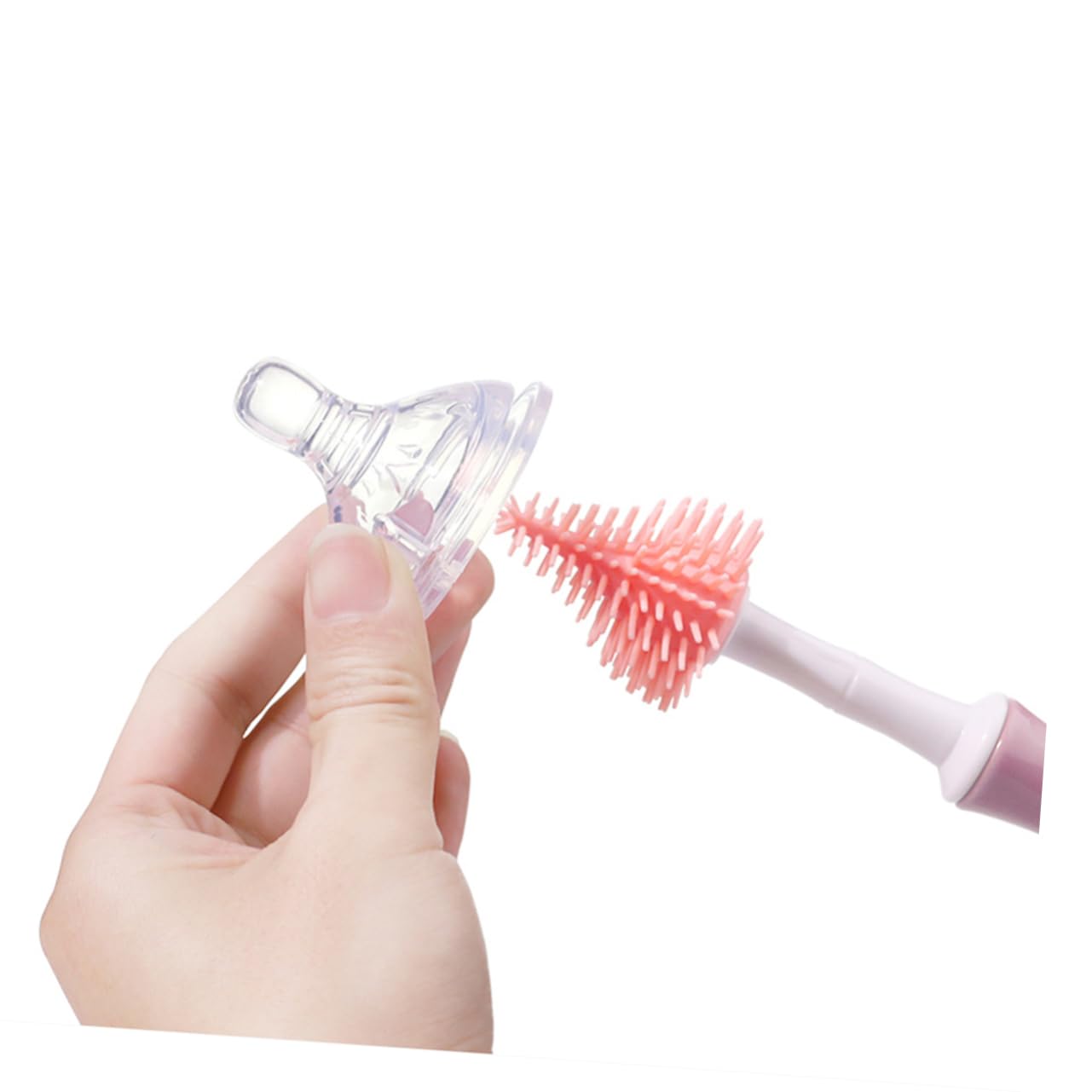 ibasenice Juego De 3 Cepillos De Limpieza para Biberones Cepillo Giratorio para Biberones Esponja De Silicona para Chupete.