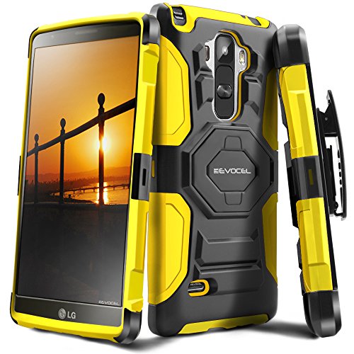 Evocel LG G Stylo [New Generation] Rugged Holster Dual Layer Case [Kickstand][Belt Swivel Clip] for LG G Stylo, Yellow (EVO-LGLS770-XX15)