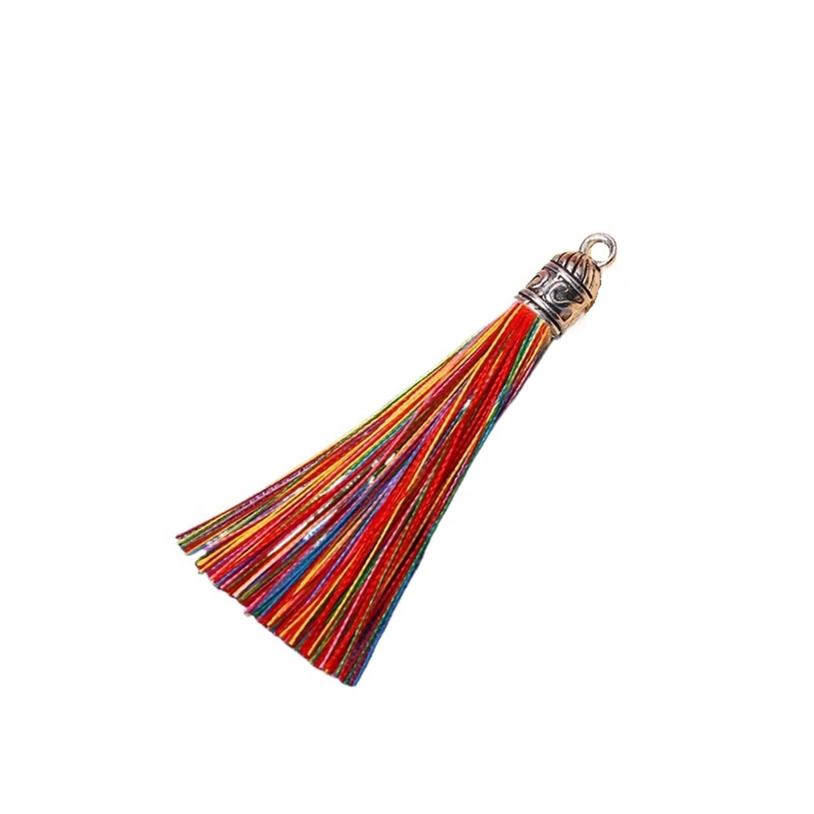 Mini Tassels 50Pcs Keychain Tassel Charms Bulk Silky Handmade Tassels Mini Crafting Tassel for Earrings Bracelets Necklaces DIY Craft for Crafts(Multicolor)