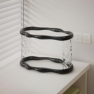 2-Tier Cloud-Inspired Acrylic Organizer – Black Vanity Storage Rack for Bathroom, Bedroom, and Dressing Table, Perfume Mak...