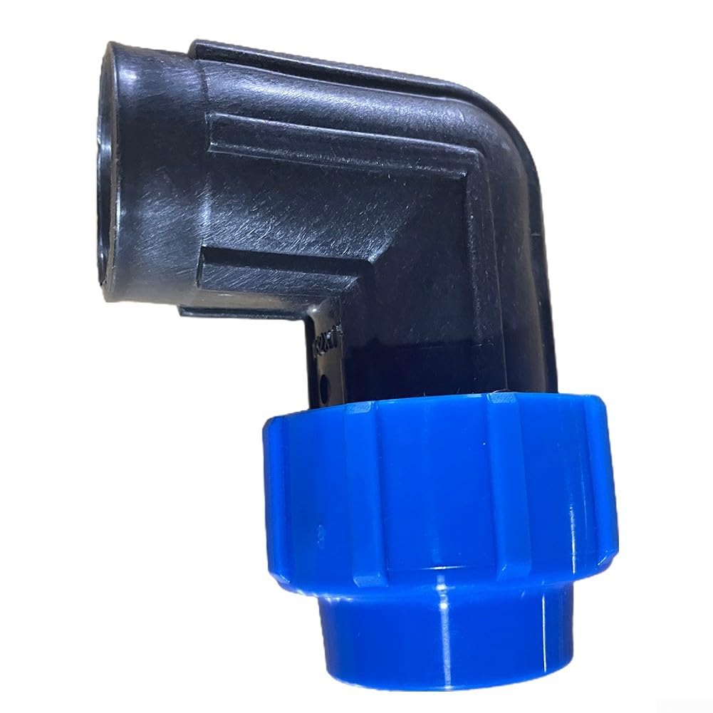 SPORTARC 1 pcs 90° Elbow with Female Thread PP Fitting Screw Joint PE Pipe Drinking Water Clamp Connector 90° Elbow Female(25mm x 1/2inch)