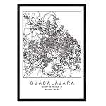 Nacnic Lámina Mapa de la Ciudad Guadalajara Estilo...: TAMAÑO: A3 (29,7x42cm). Sin marco DETALLE DEL PRODUCTO: Láminas ilustradas de mapas impresas con tintas de alta calidad y resistencia (Xerox) sobre papel Atlantis 250 gramos ENVÍO: El producto se envía embalado en una caja de cartón rígido para que l...
