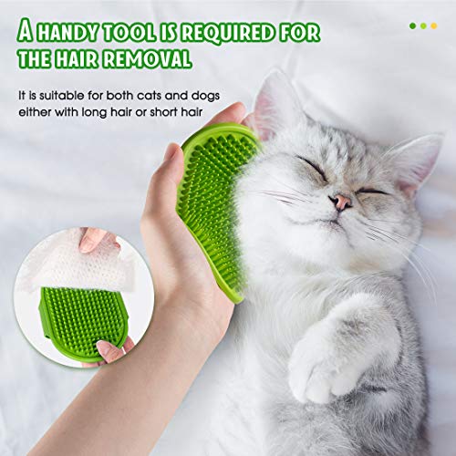 4 Pack Dog Bath Brush Dog Grooming Brush, Pet Shampoo Bath Brush Soothing Massage Rubber Comb with Adjustable Ring Handle for Long Short Haired Dogs and Cats