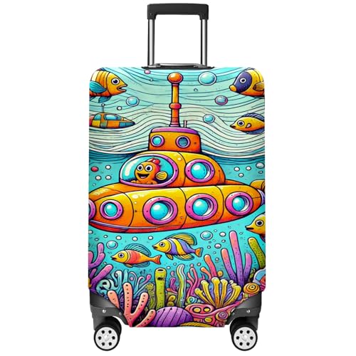 Extra Large Elastic Luggage Cover Stretchable Suitcase Protector with Easy Handle Access & Zipper Closure Ideal Travel Accessory for Large Suitcases Ensures Safety & Style Submarine City
