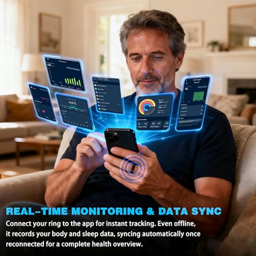 Smart Ring for Men Women, Fitness Tracker Ring with Heart Rate, SpO2, Sleep Monitoring, Step Tracker, IP68 Waterproof fo - Additional View