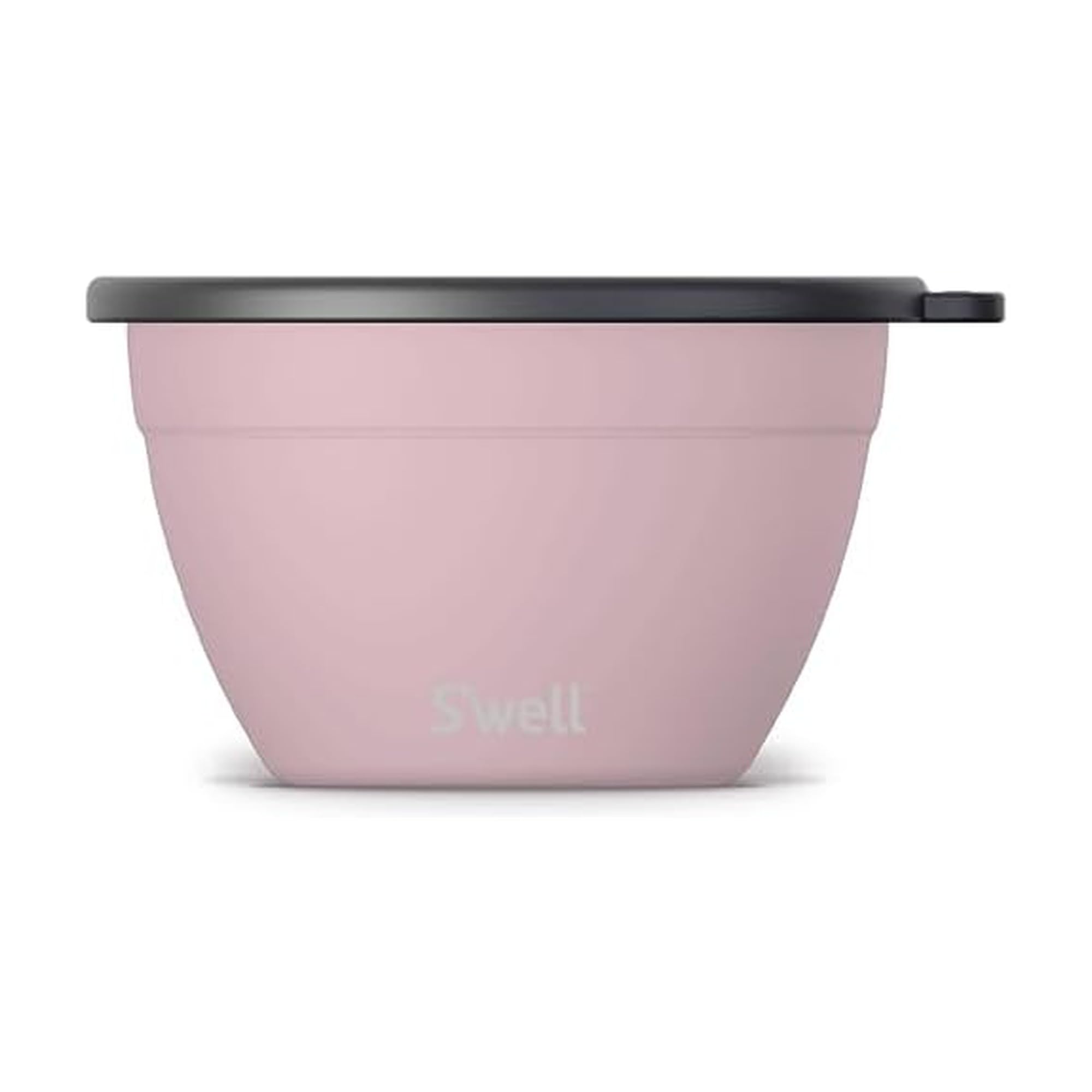 S’well Stainless Steel 64oz Salad Bowl Kit, Pink Topaz Color, Comes with 2oz Mini Canister and Removable Tray for Organization, Leakproof and Dishwasher Safe