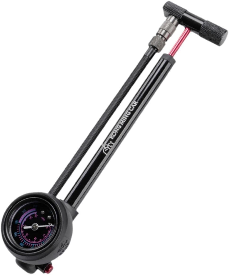 jojomis Portable 360° Rotating Bike Shock Pump with 400psi Gauge - Aluminum Alloy Frame Pump for Mountain Biking