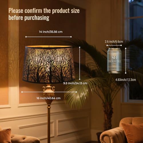 14×8.5" top x 16×10.5" bottom x 9.5" high Oval Metal Etched Lampshades. - image 3