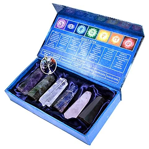 KACHVI Heilkristalle| Kristalle und Edelsteine heilen| Kristalle Set| Chakra Kristalle Set| Heilkristalle Geschenkset| Naturheilsteine Set | Reiki Kristalle für heilende | Crystal Geschenke Set VON 6 Cover