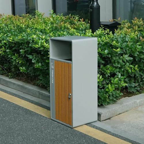 CrazyAnt Outdoor Commercial Trash Can with Lid- Steel Heavy-Duty, Durable Metal Garbage Bin with Removable Bin, Locking Door for a Modern Look in Parks, Malls, Parkings & High Traffic Areas - Image 8