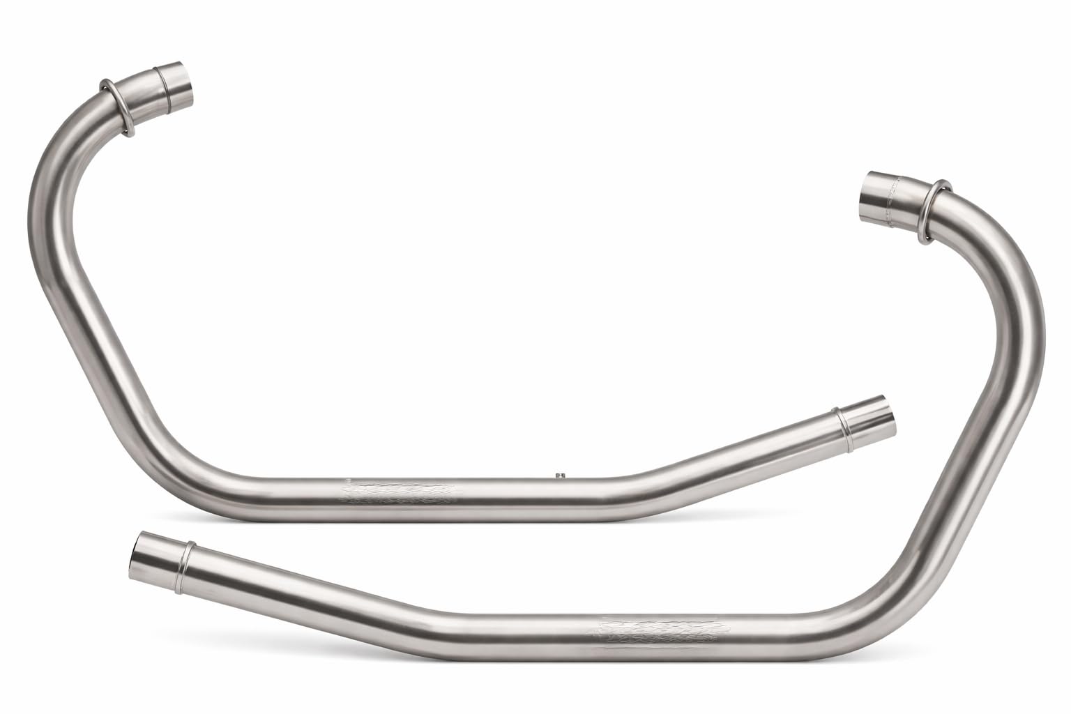 big bore free flow bend pipes for royal enfield interceptor 650 / gt 650, 12% bhp boost, 7% torque increase, high flow design, performance upgrade (brushed)