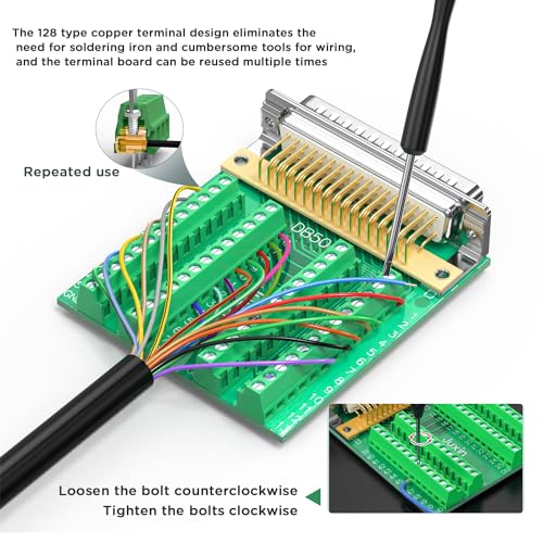 Conector DB50 hembra a bloque terminal sin soldadura miniatura 6