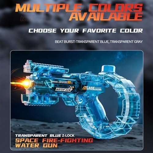 Mechanical Transforming Electric Water Gun - Automatic Water Blaster with Strobe Lights, Long Range & Mechanical Deformation, Outdoor Water Toy Gift Boys Girls (Gray) — view 7