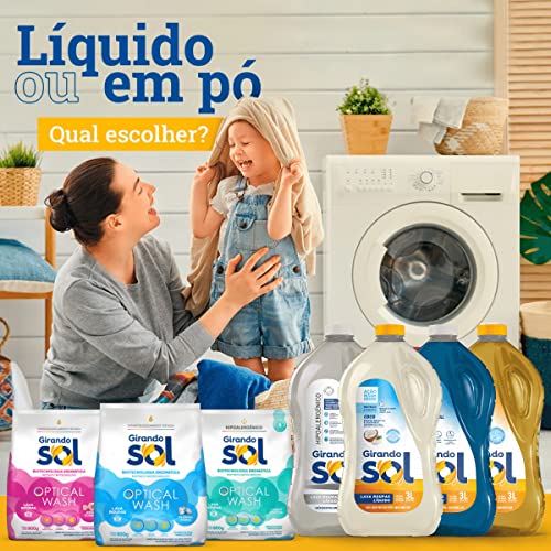 Lava Roupas em Pó Rosa Floral Girando Sol 800G, Girando Sol