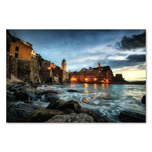 Postereck - 2347 - Cinque Terre, Italy Sea Holiday Rocks Village – Travel Photography Print, Italian Cityscape Wall Art - 3:2-12 x 8 in