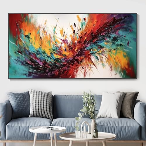 Peinture à l'huile abstraite TONGYINLI motif géométrique moderne 40x80cm