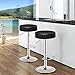COSTWAY Bar Stools Set of 2, Modern Swivel Backless Round Barstool, PU Leather Armless bar Chair with Height Adjustable, Chrome Footrest, Sturdy Metal Frame for Kitchen Bistro Pub (Black, 2 pcs)
